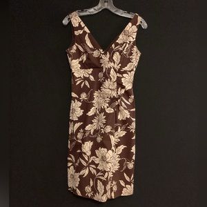 Donna Ricco brown and cream floral dress